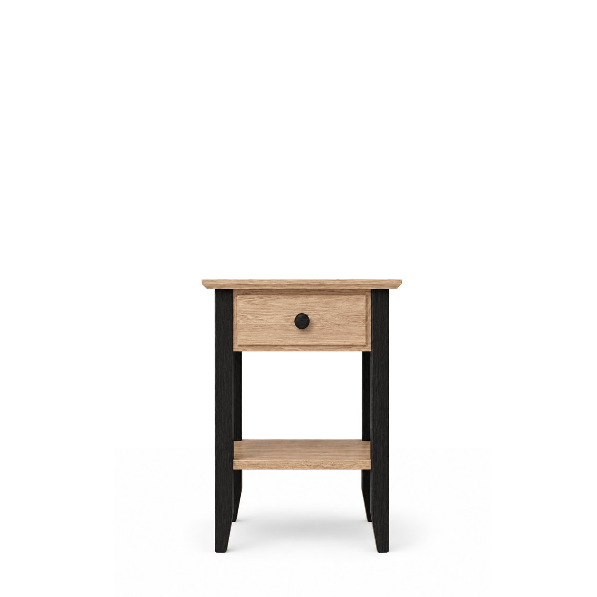 Oak bedside table 1S N01 Scandi oak natural / black
