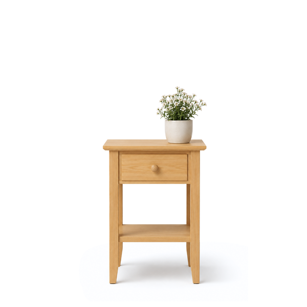 Pine bedside table 1S N01 Scandi natural pine