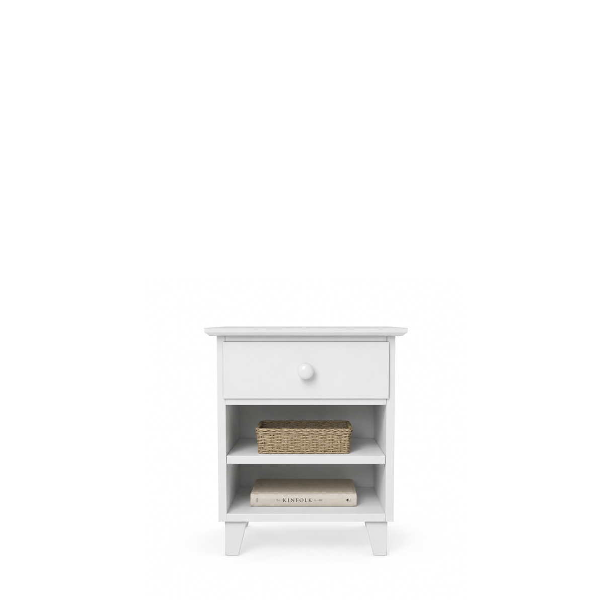 Wooden bedside table 1S N02 Scandi white
