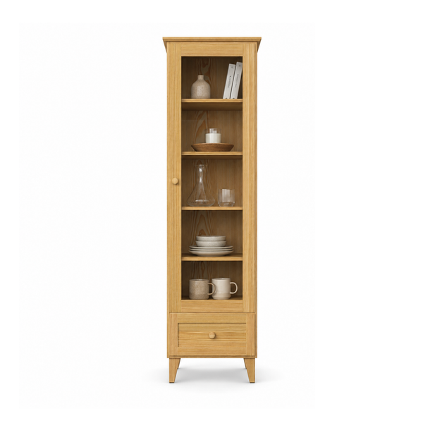 Pine display cabinet 1S 57 Scandi natural pine