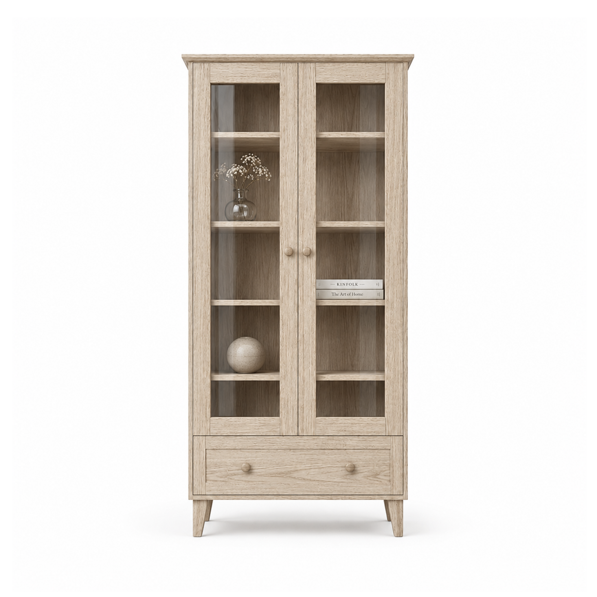 Vitrina de roble 1S 90 Scandi roble blanqueado