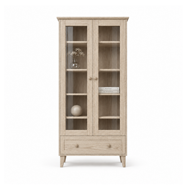 Vitrina de roble 1S 90 Scandi roble blanqueado