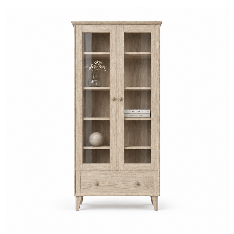 Vitrina de roble 1S 90 Scandi roble blanqueado