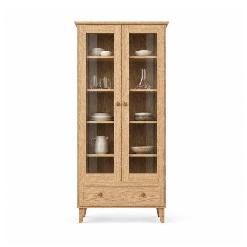 Oak display cabinet 1S 90 Scandi oak natural